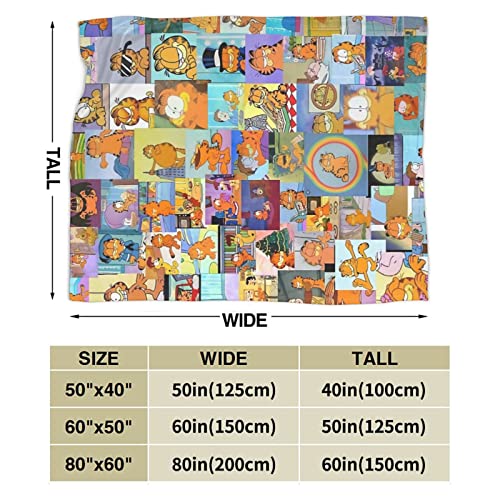 Garfield Overload Blanket Soft Cozy Fleece Throw Blanket Plush Lightweight Warm Fuzzy Flannel Blankets And Throws For Boys Girls Adults Couch Sofa Bed 50"X40" #TOP3