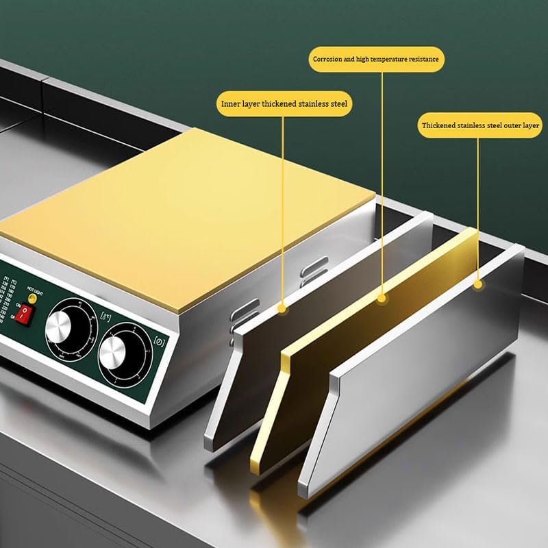 Commercial Souffle Machine - Electric Double Group Pancake Maker with Copper Cooking Plate for Fluffy Pancakes & Professional Kitchen Use