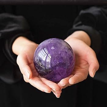 天然石 ＊ 丸玉 アメジスト お守り 置物 約110mm 天然石 ＊ 丸玉 アメジスト お守り 置物 約110mm