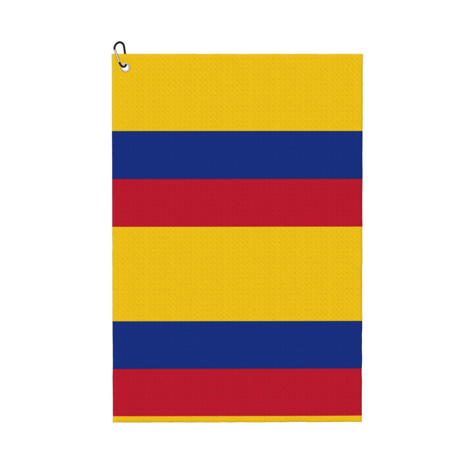 peiyeety Colombian Flag Microfiber Golf Towel with Carabiner Clip, 16x24 Inch Absorbent Waffle Weave Towel for Golf Bags