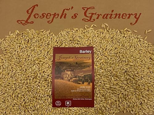 Joseph's Grainery Unhulled Barley 12 Lbs (Hull Intact), Whole Grain Barley, Non-GMO, Kosher Certified, Sproutable, Food Grade