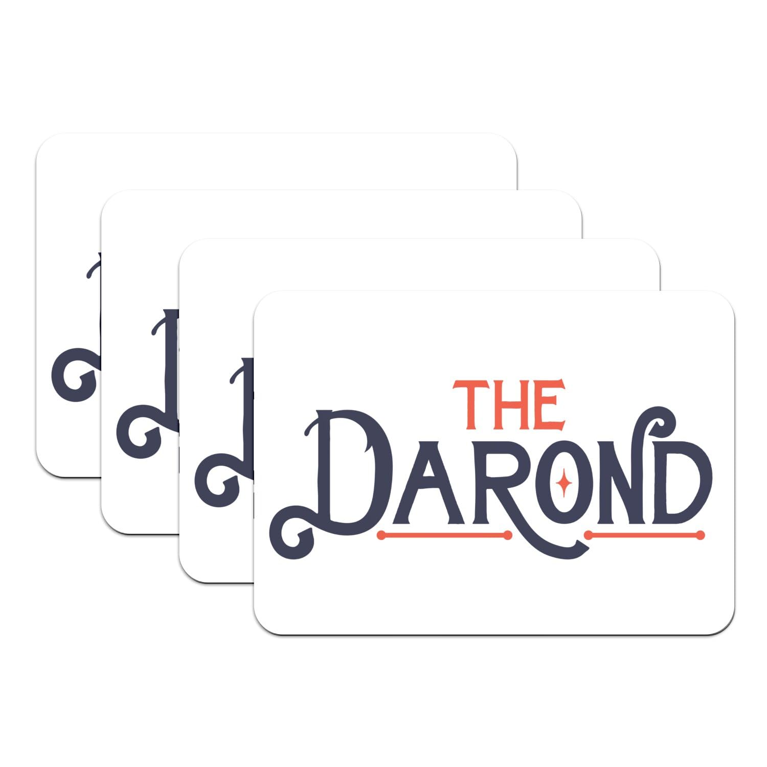 Sets de table en caoutchouc blanc cadeau fête des pères humour The Darond 4 pièces
