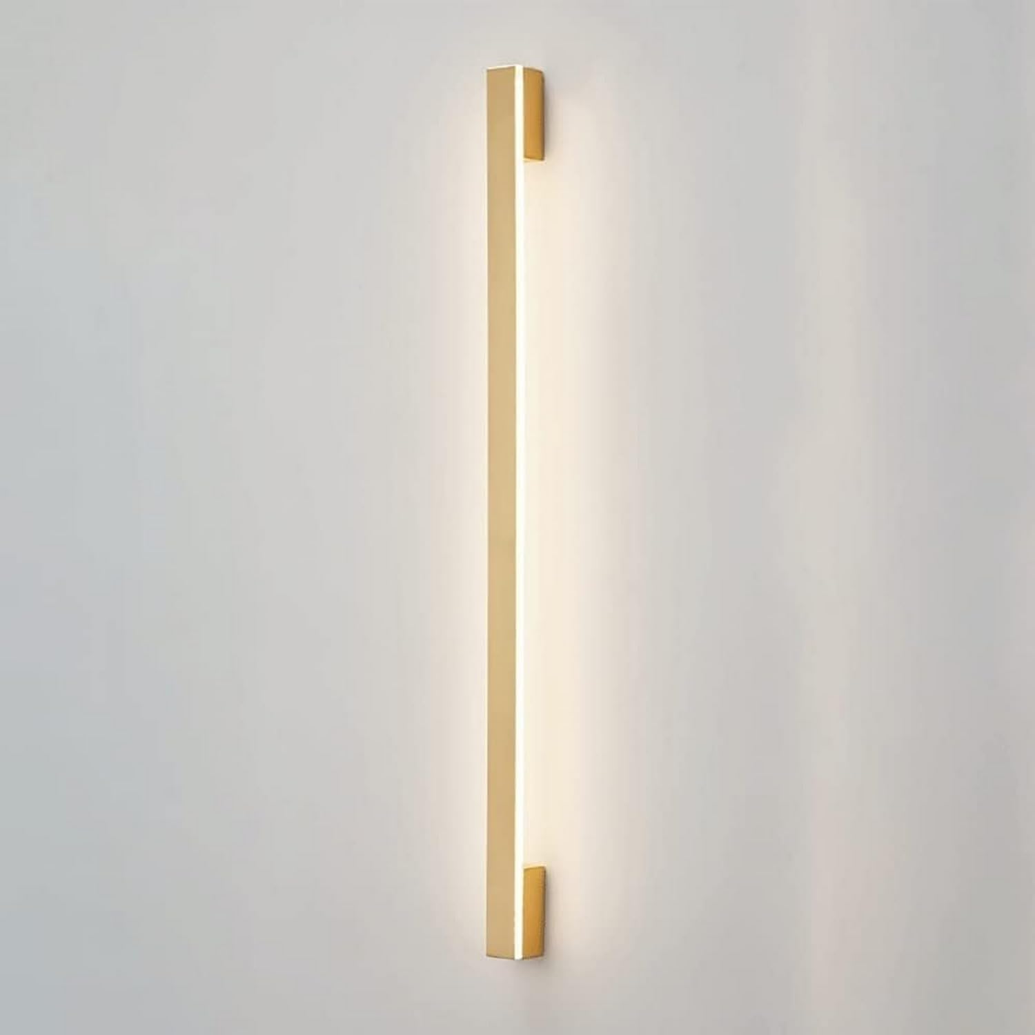 NHPJFDC Wall Light Linear Bedside Sconces Strip Brass Lamp with White Acrylic Shade Led Living Room Background Sconce T-155