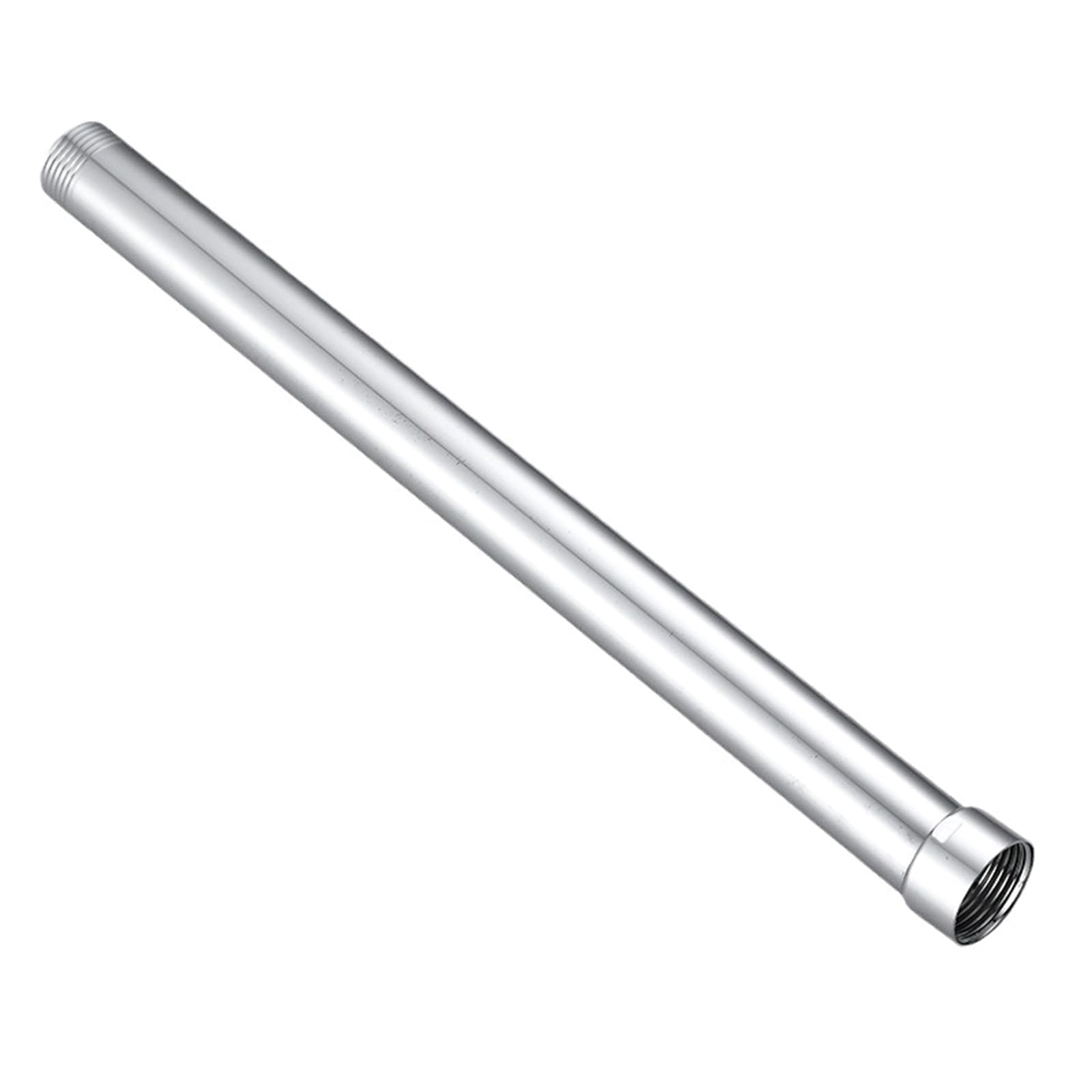 Lirrvb Silver Stainless Steels Shower Extension Pipe Extender Stainless Steels Extend Tube Brass Mixer Pipe Enduring Round Head Extension Rod Extender