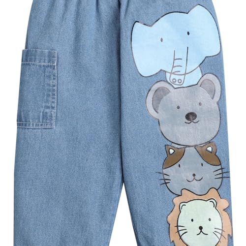 Image of Hopscotch Boys Blue Animal Print Jeans