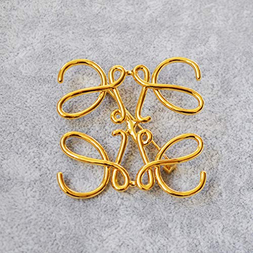 Women Metal Hollow Love Knots Brooch Gold Plated Simple Sweater Shawl Pins Scarf Hat Lapel2