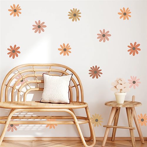 60 adhesivos vinilos para pared con flores amarillas miniatura 6