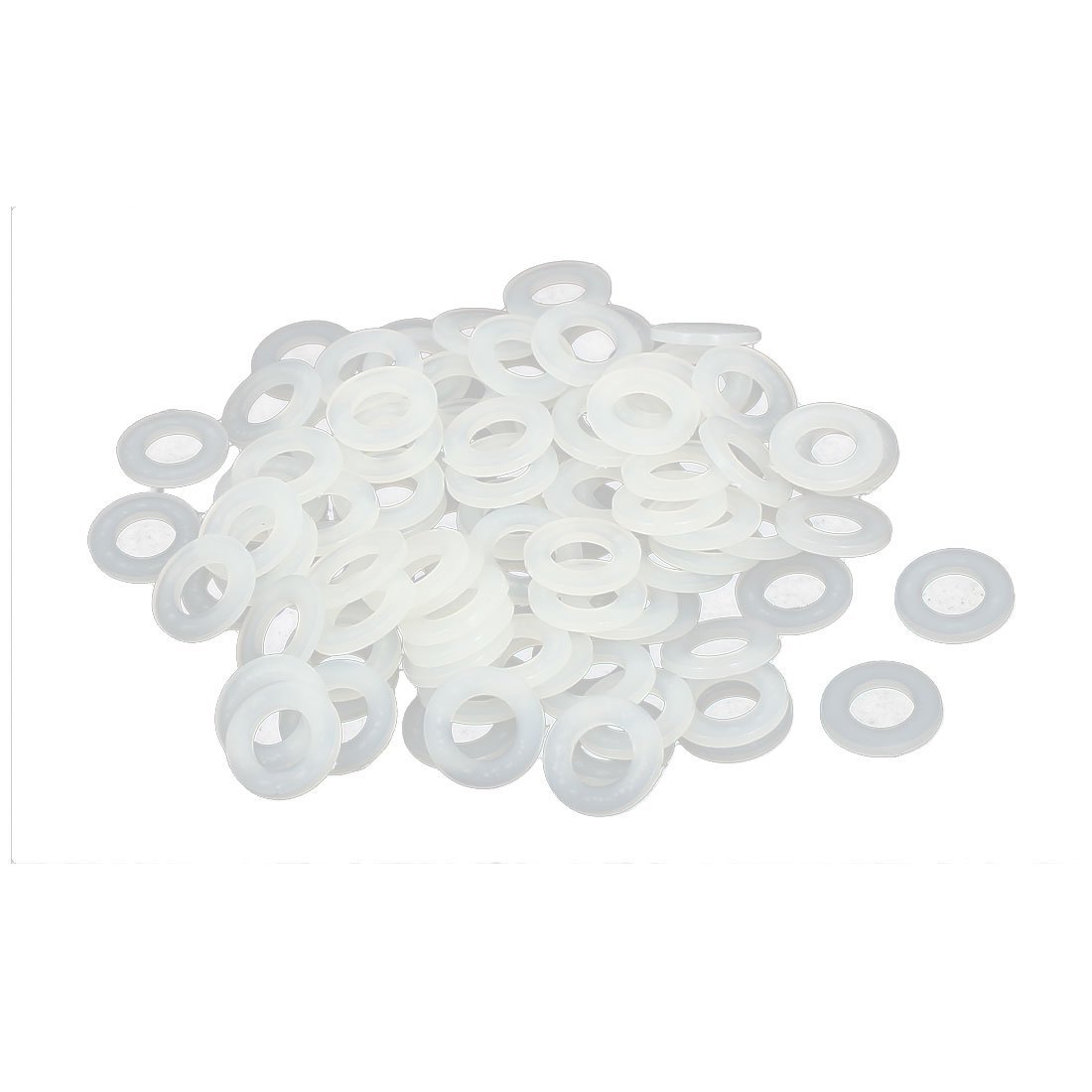 TOP-VIGOR 100Pcs White Nylon Flat Washers