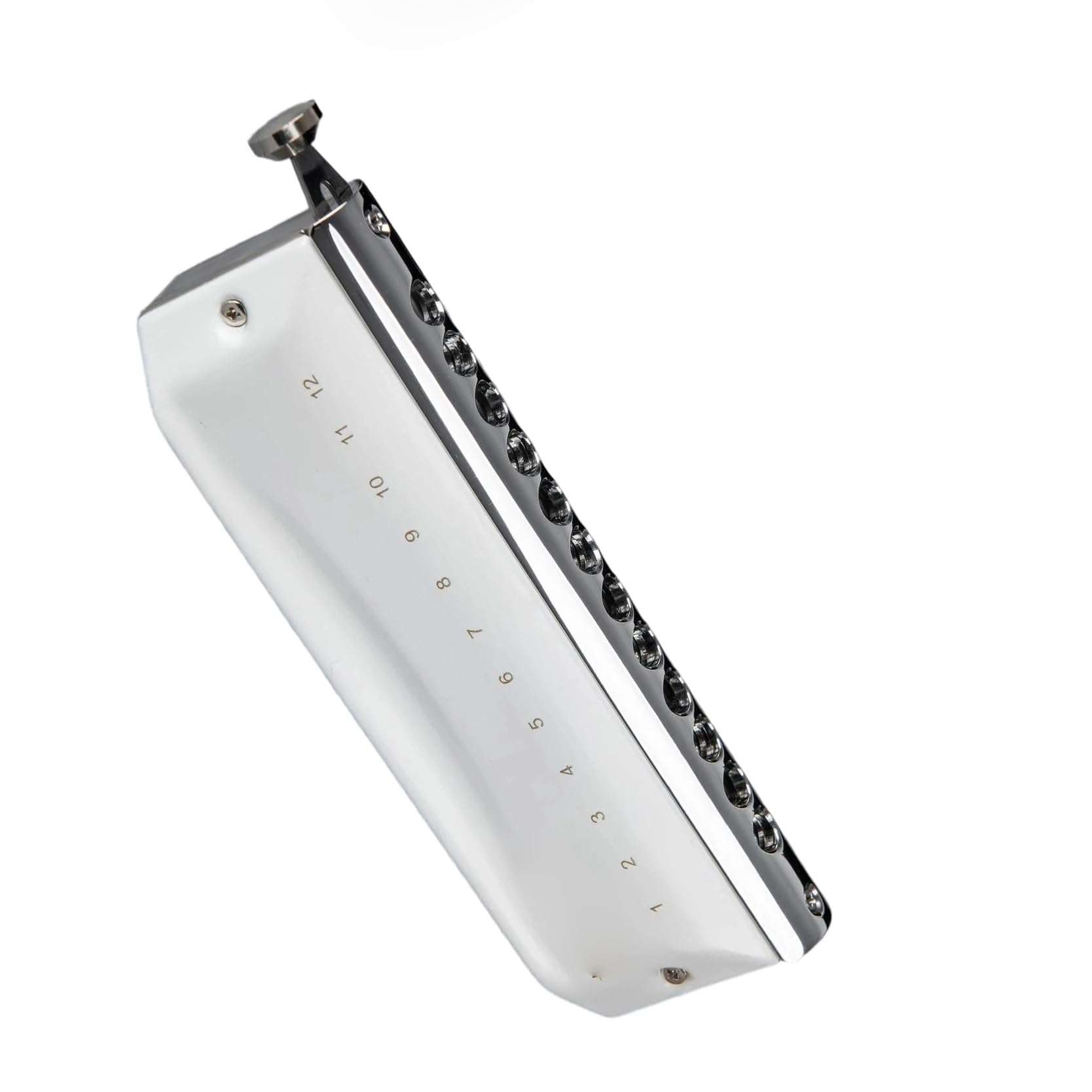 Armonica Blues Chiave SOL Dell'armonica Cromatica A 12 Fori E 48 Toni | Strumenti musicali professionali per armonica cromatica a 12 fori e 48 toni(White C KEY)