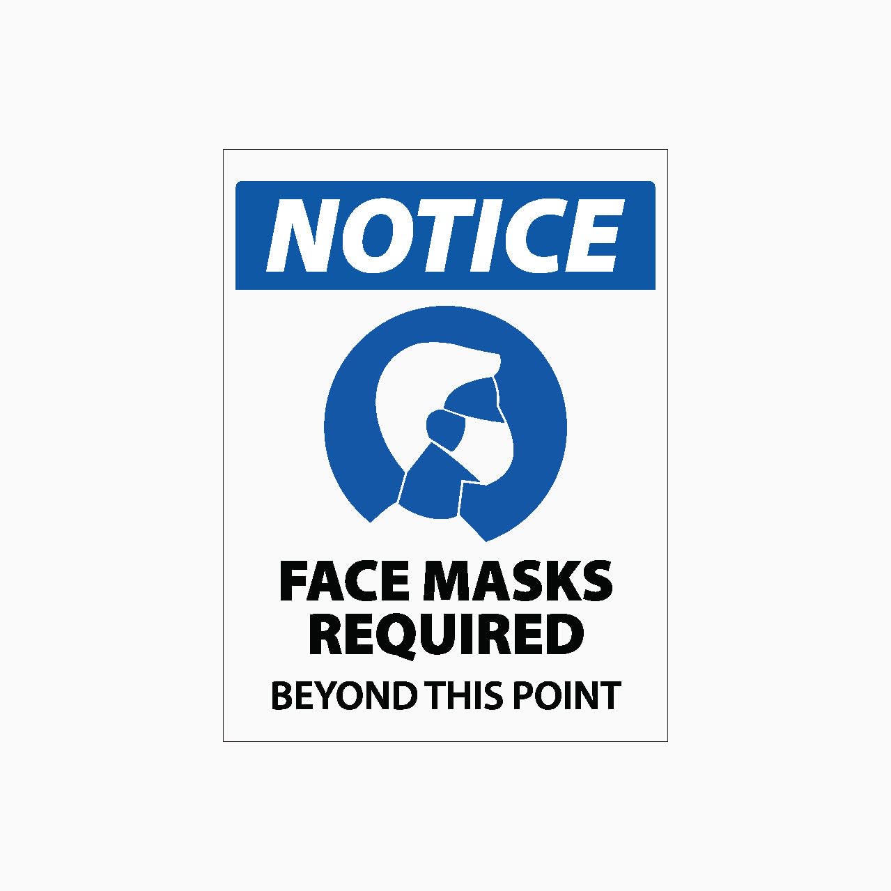FACE MASKS REQUIRED BEYOND THIS POINT Sign PPE Metal Tin Sign 8 x 12 inch for Industrial & Commercial Series