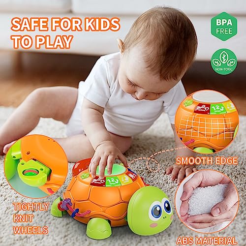 Image of Letapapa Baby Toys 6 to 12 Months, Musical Turtle Baby Toys for 12-18 Months, Crawling Toy with Light & Sound, Educational Toy Birthday Gift for Baby Infant 3-6 7 8 9 10 Months 1 Year Old Toddlers