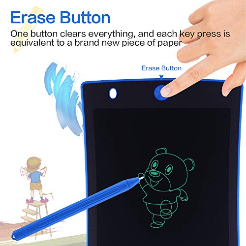 JefDiee 8.5 Inches LCD Writing Tablet Kids Drawing Writing Boards, Electronic Learning and Education Toys, Doodle Scribbler Boards Gifts for Kids and Toddlers at Home, School and Kindergarten (Blue)