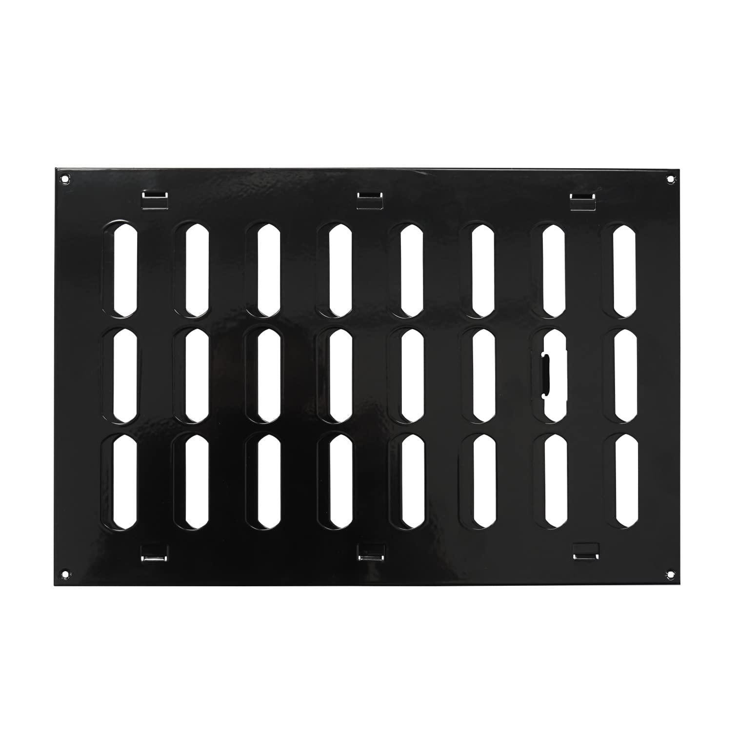 Black 300X200mm (12X8") Sliding Grille Made Of Sheet Steel – Ventilation Grille Exhaust Grille