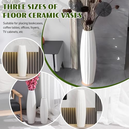 Vase en céramique blanc grand modèle pour chambre à coucher - 4