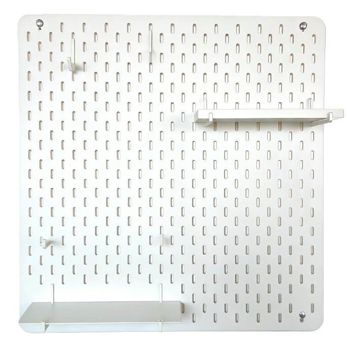 Pegboard Setup Gamer Premium Organizador Estampado, Branco ou preto 59x59cm HOME OFFICE TOP DEMAIS pegboard (BRANCO)