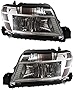 Evan Fischer Headlight Set Compatible with 2008-2009 Ford Taurus Left Driver and Right Passenger Side Halogen With bulb(s)