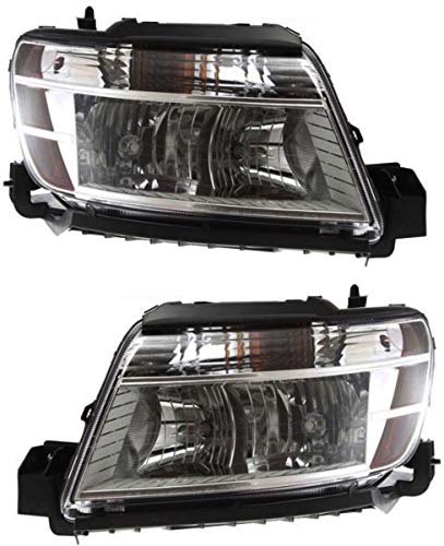 Evan Fischer Headlight Set Compatible with 2008-2009 Ford Taurus Left Driver and Right Passenger Side Halogen With bulb(s)