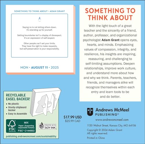 Adam Grant 2025 Day-to-Day Calendar: Something to Think About: Daily Insight from the Psychologist and Author - Image 2
