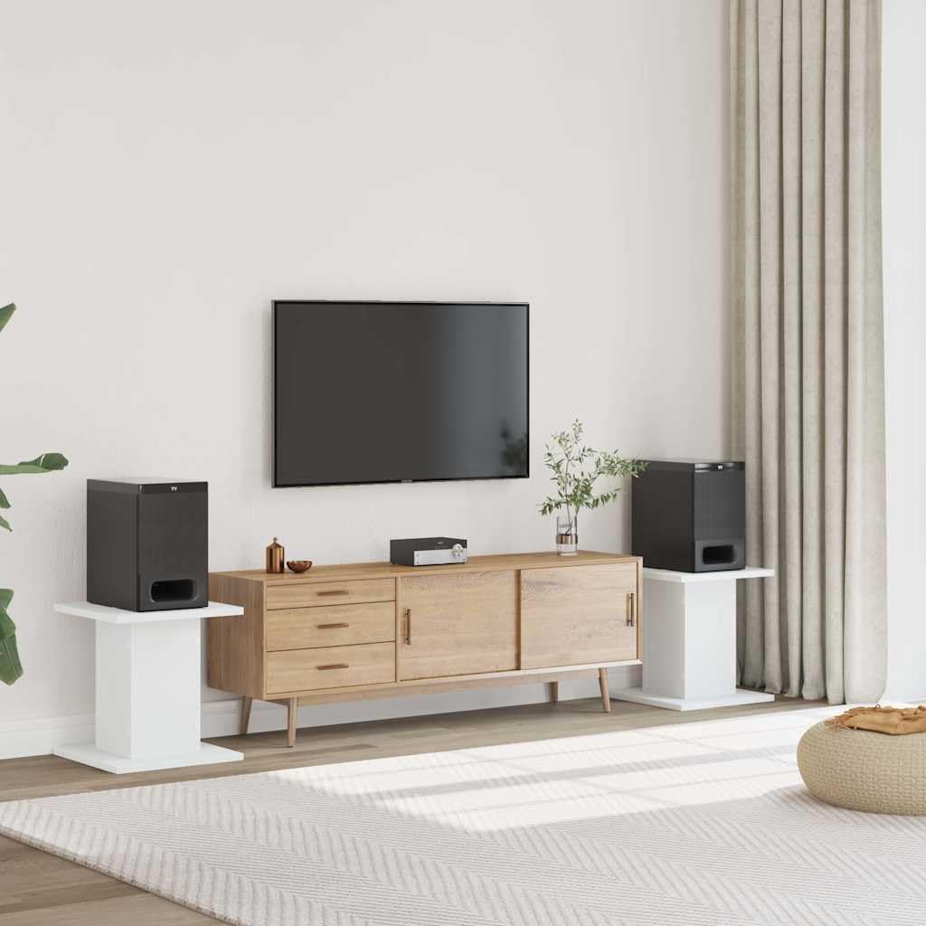Supporti Altoparlanti 2 pz Bianchi 30x30x40cm Legno Multistrato,Dispositivi elettronici,o,Accessori o,Accessori per Altoparlante,Supporti per Altoparlanti,9.5 kg -852645