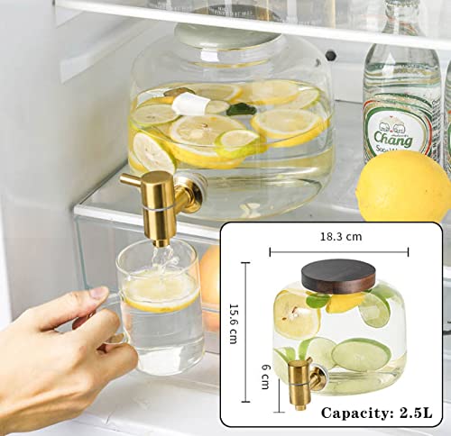 Dispenser per bevande in vetro con beccuccio, per feste, mini dispenser per succhi da 2,5 l, per bevande fredde e calde, da -20 ℃ a 150 ℃