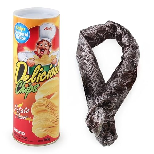 Funny The Classic Potato Chip Snake Can Prank, Trick Gag Gift Toy Scary Shock Snake Trick, Halloween Party Gold