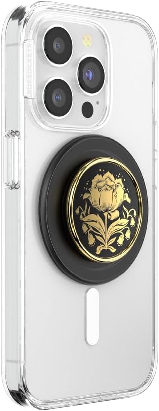 PopSockets Phone Grip for MagSafe, Magnetic Holder, Phone Stand, Black - Rose Noir