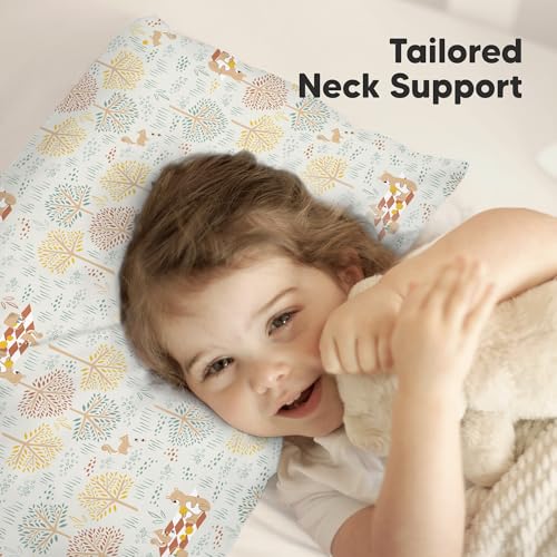 Image of KeaBabies Organic Toddler Pillow with Pillowcase, Jumbo 14X20 (Wild Picnic) | Soft Cotton Toddler Pillows for Sleeping, Machine Washable, Perfect for Travel, School, Daycare, Nap, Kids Toddler Bed Set
