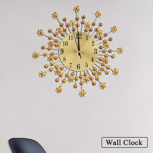 Horloge murale décorative dorée pour salon et cuisine design rétro - 8