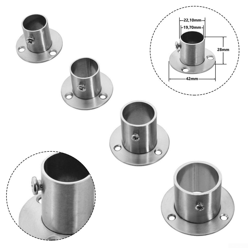 Bride d'ancrage murale en acier inoxydable poli pour fixation de tubes ronds avec vis de verrouillage en toute sécurité (25 mm)