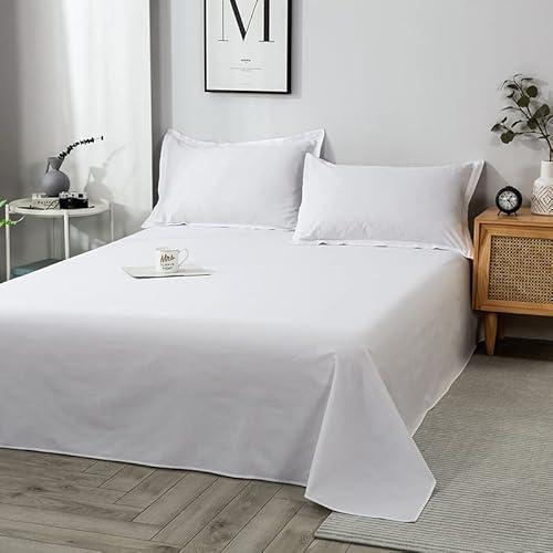 Flat Sheet-Premium Hotel 1-Piece Top Sheet, Luxury And Soft Quality Bedding Flat Sheet, Wrinkle-Free, Stain-Resistant (White, Twin) #TOP6