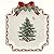 Spode Christmas Tree Ribbons Canape Plate - 6.5-Inch Holiday Serving Plate for Desserts, Appetizers, and Treats - Festive Earthenware Christmas Dinnerware with Gold Accents - Dishwasher Safe