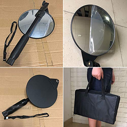 Specchietto per Ispezione Sottoscocca - Specchietto di Sicurezza da 20 Cm di Diametro, Facile da Trasportare, Leggero E Resistente, Ad Alta Risoluzione, Nero.