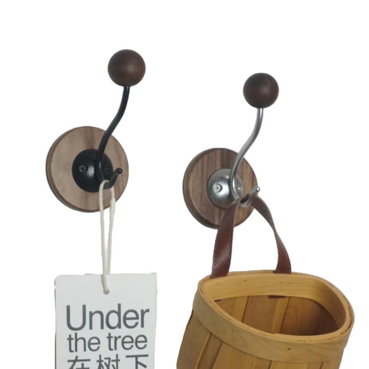 Copfeu 2 Pcs Magnetic Hooks Neodymium Magnet Wall Hooks for Hanging Coats Robes Backpacks Bags Hats Keys Mugs Cups Towels (A+B)