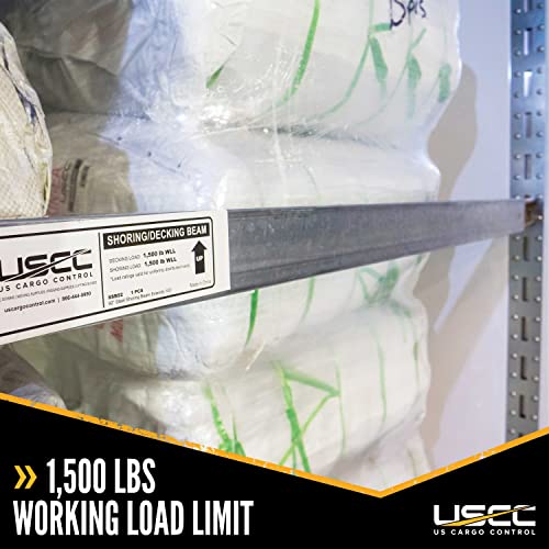 Image of US Cargo Control Steel E Track Load Bars 92 inch-103 inch (2-Pack), 1,500 LBS Working Load Limit, Adjustable Steel Load Bars for Semi Trailers & Box Trucks, Shoring Beam or Decking Beam with Thumb Release