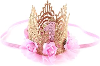 Abaodam Laço De Cabelo Do Bebê Crianças Coroa Fitas De Cabelo Para Meninas Recém-Nascidos Aniversário 1ª Decoração Aniversário Do Bebê Para O Aniversário Coroa Do Bebê