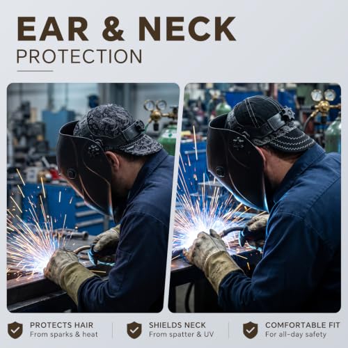 Image of Fullsheild Reversible Welding Cap Protective FR Welder Hat for Men, 7 7 /8