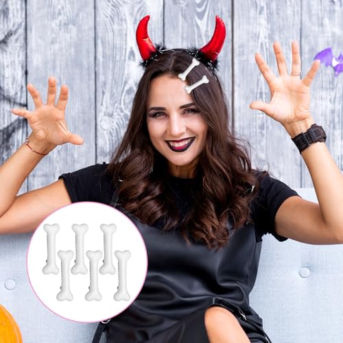 6 Pinzas de Hueso para Cabello Color Blanco miniatura 7