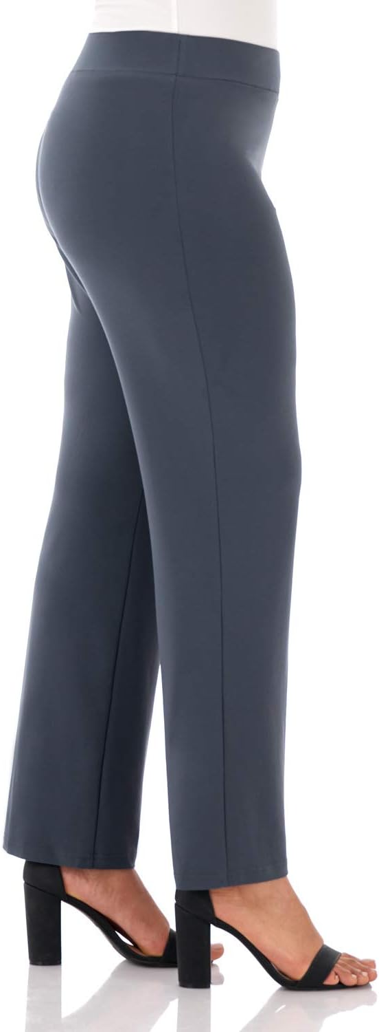 Rekucci Travel in Style Curvy Woman Classic Soft Knit Straight Leg Plus Size Pant - Image 2