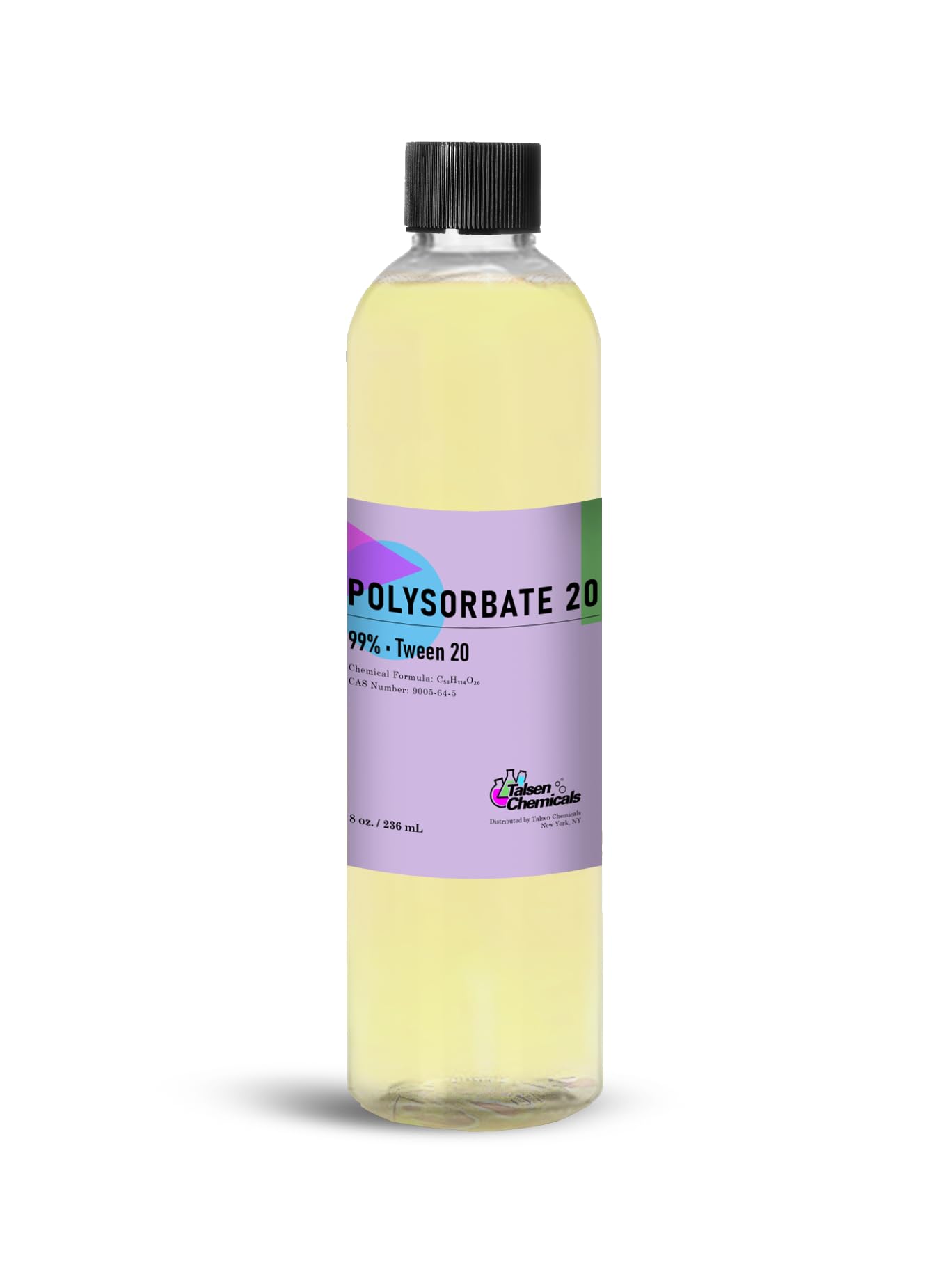 Polysorbate 20 Cosmetic Grade (472 mL / 16 Ounce) Liquid Solubilizer and Emulsifier for Oil-in-Water Tween 20 Humectant for Skin Care Products by Talsen Chemicals