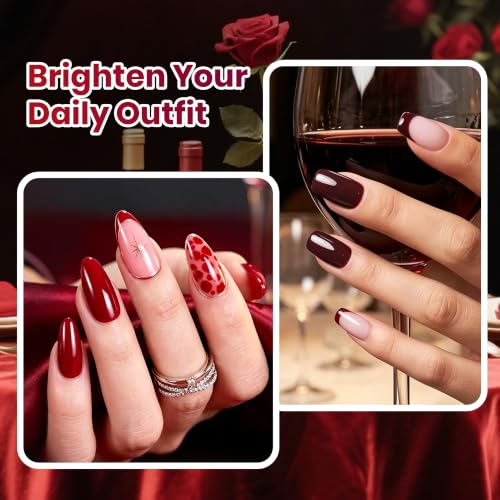 Image of Beetles Burgundy Gel Nail Polish Set, 6 Red Wine Colors Gel