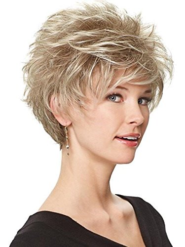 Perk Avg Cap Wig Color G14+ Almond Mist - Gabor Wigs Short Textured Layers Spiky Personal Fit Capless Wide Stretch Thinner Lace