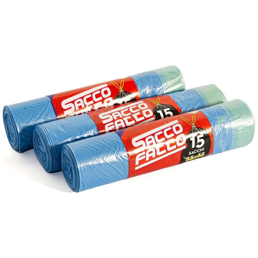 45 Sacs Poubelle Transparents 55x65 Cm Avec Poignées - Résistants, Anti-fuites, Pour Tri Sélectif - 11