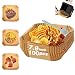 Produktbild LLGLEU LLGLEU 100 Stück Backpapier für Heißluftfritteuse, quadratisches Backpapier Airfryer, antihaftbeschichtetes Einweg-Pergamentpapier mit Bürste, nicht porös, ölbeständig, wasserdicht, Bratpfanne