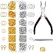 Yholin Biegeringe für Schmuckherstellung und Halsketten Reparaturset, 1200 Stück Kettenverschluss und Spaltringe mit Schmuckzange Pinzette Biegeringe Öffner für DIY Armband Halsketten Ohrringe Reparaturset günstig Kaufen-Yholin Biegeringe für Schmuckherstellung und Halsketten Reparaturset, 1200 Stück Kettenverschluss und Spaltringe mit Schmuckzange Pinzette Biegeringe Öffner für DIY Armband Halsketten Ohrringe