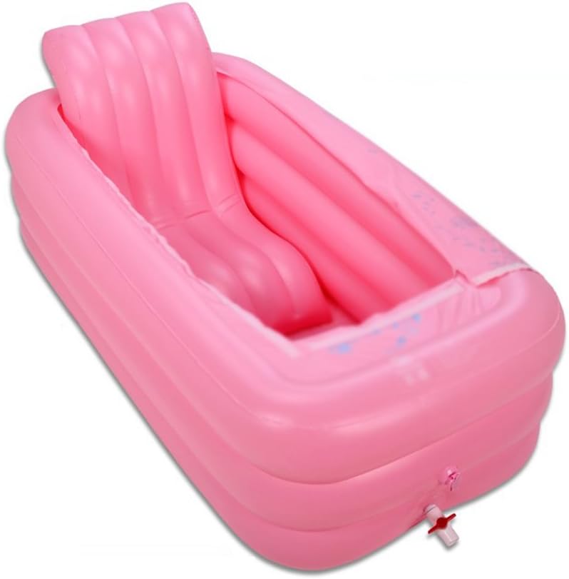 XXCCL Bañera Inflable Plegable Barril De Baño Espesar Adulto Aislamiento, Resistente Al Desgaste Reforzamiento Ergonomía Material De PVC,Pink