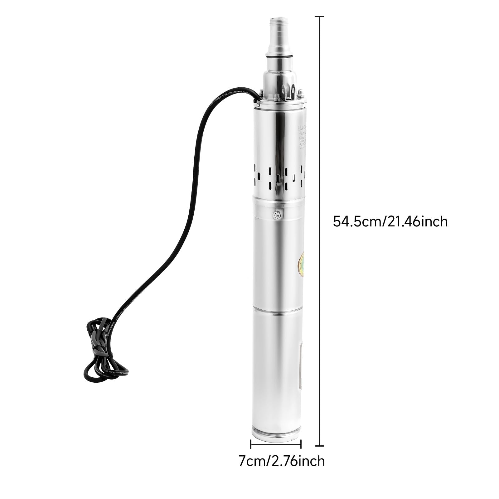Bomba solar de pozo profundo de 24 V, bomba de agua sumergible de acero inoxidable de 370 W para riego agrícola, suministro de agua y aumento de presión