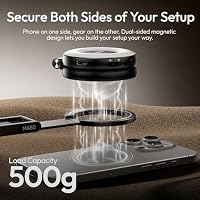 ULANZI MA60 Magnetisches Handy-Stativ, 3in1 Aluminium Mini Selfie Stick, Faltbar Taschen-Handy-Ständer, 14 N Doppelseitiger Magnet, kompatibel mit iPhone 17 16 15 14 13 12, Magsafe, Sumsung, Schwarz – Ansicht 5