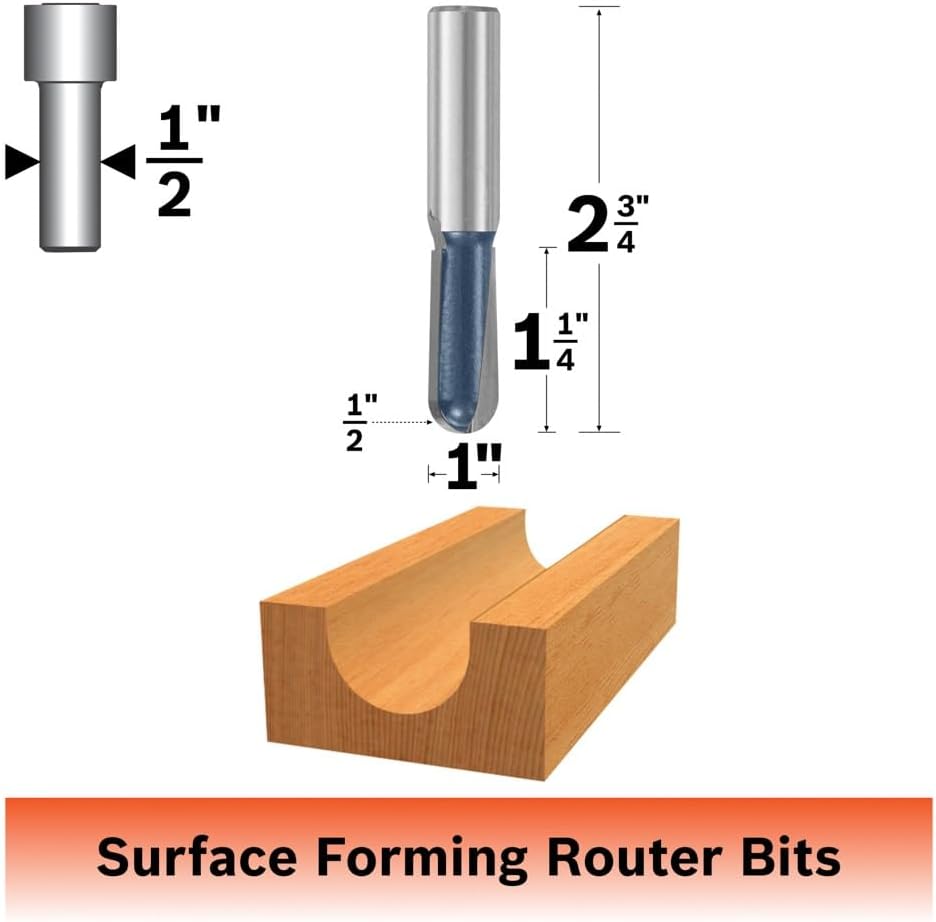 Bosch 85451M 1/2 in. x 1 in. Carbide Tipped Extended Round Nose Bit