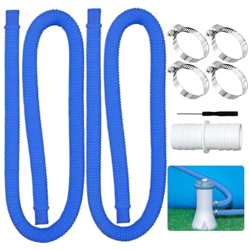 Piscina tubo de piscina – Tubo de vacío PP PP con 4 abrazaderas – 100 cm Múltiples piscinas tubos | Conexiones SPA del conector para piscinas elevadas, bomba de filtro, aspiradora manual, cascada