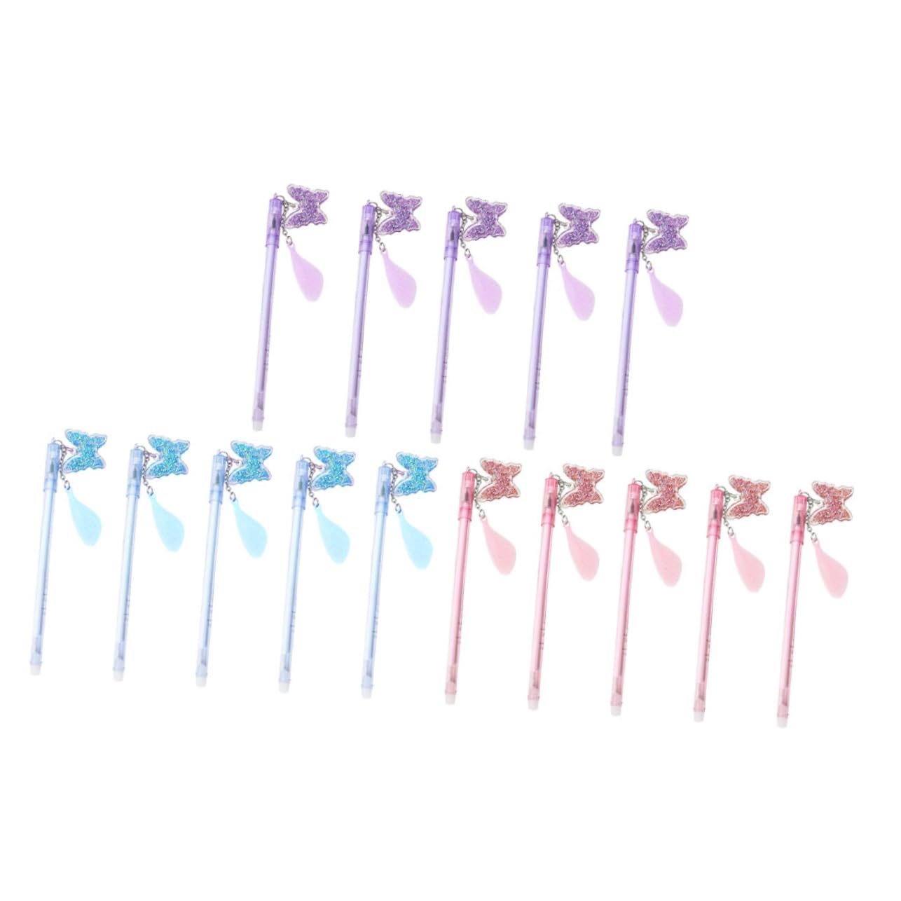 NUOBESTY Lot de 2 Stylos Gel à Pointe Fine avec Pendentif pour Écriture Et Dessin Couleurs Assorties 15 Pièces